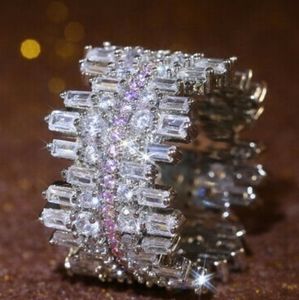 Two Tones 925 Sterling Silver Diamond Ring